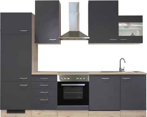 Kompletná kuchynská linka s drezom, sporákom, digestorom a skrinkami