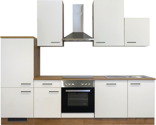 Kuchynská linka s hornými a dolnými skrinkami, digestorom a vstavanou rúrou