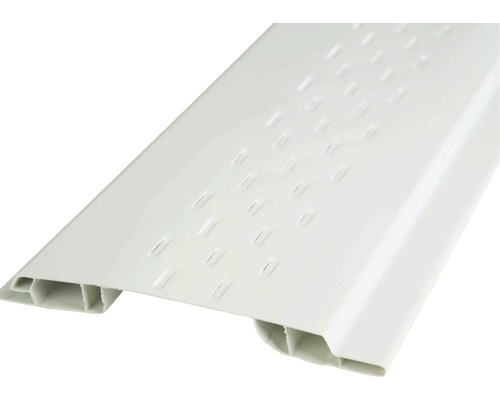 Profil pre plastové palubky ventilačný 3000 x 115 x 9 mm biely Plastová odkvapová doska s vetracími otvormi
