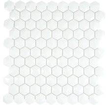 Sklenená mozaika Arctic 01 Hexagon Eco biela 3D 29x30 cm-thumb-0