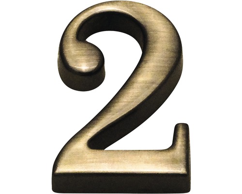 Domové číslo "2" bronz česaný 10 cm