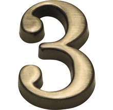 Domové číslo "3" bronz česaný 10 cm-thumb-0