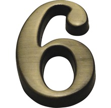 Domové číslo "6" bronz česaný 10 cm-thumb-0