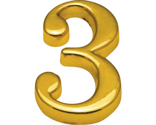 Domové číslo "3" zlaté 10 cm