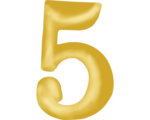 Domové číslo "5" zlaté 5 cm