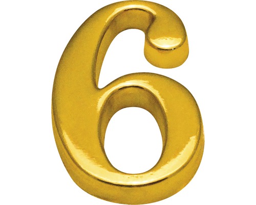 Domové číslo "6" zlaté 10 cm