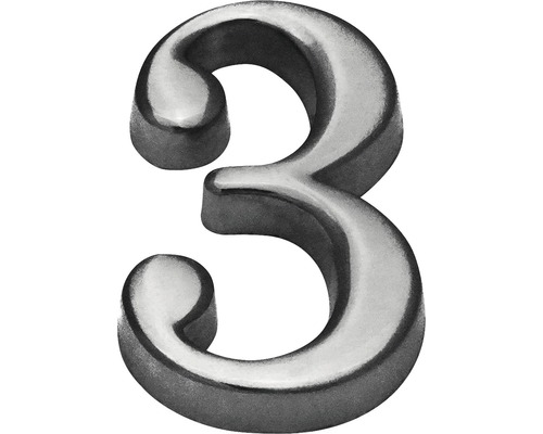 Domové číslo "3" nikel matný 5 cm