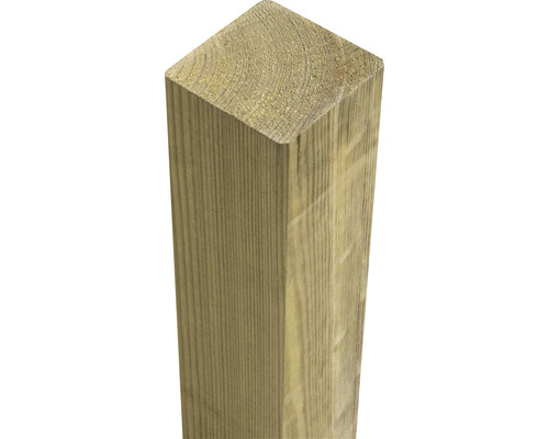 Stĺpik na plot 9 x 9 x 185 cm hladký prírodný tlakovo impregnovaný Drevený stĺpik pre vonkajšie použitie