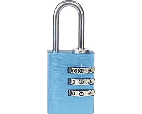 Modrý číselný zámok s tromi číselnými valčekmi