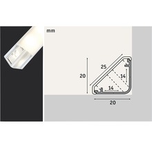 Delta Profil rohový LED Paulmann 70262 hliník 100 cm