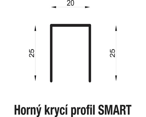 Krycí profil Smart s rozmermi