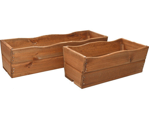 Dva drevené kvetináče