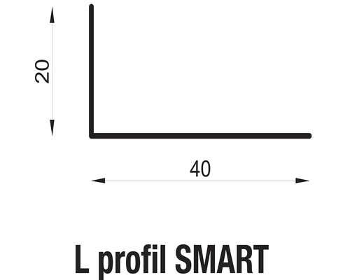 SMART L profil s rozmermi 20 x 40 milimetrov