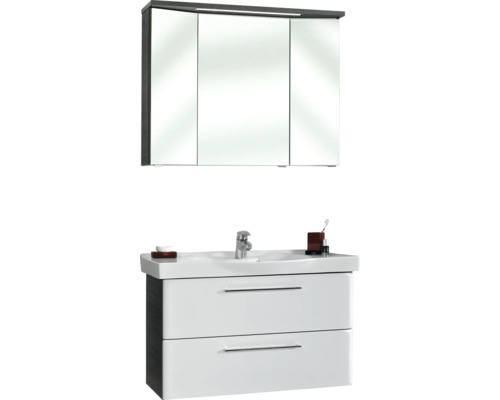 Kúpeľňový set s umývadlovou skrinkou, umývadlom a zrkadlovou skrinkou