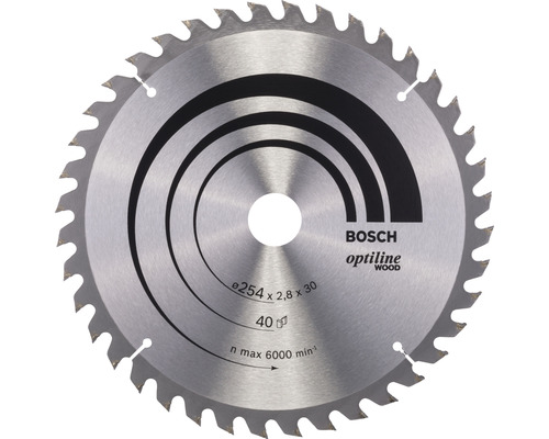 Pilový kotouč Bosch Optiline Wood 254x30x2,8 mm, Z40