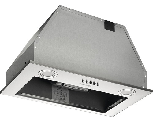 Kovový odsávač pár s osvetlením a ovládacími gombíkmi