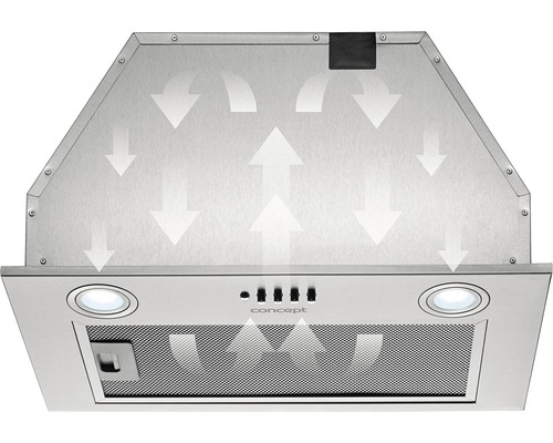 Digestor so šípkami znázorňujúcimi prúdenie vzduchu