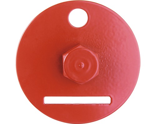 Kruhový kovový disk s otvorom a štrbinou