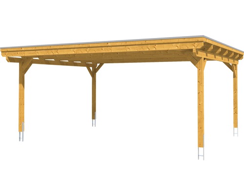 Drevený carport s plochou strechou