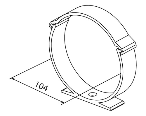 Objímka rúrky s rozmermi 104 mm.