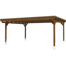 Prístrešok na auto Konsta dvojitý 618x500 cm orech vr. alu plechu