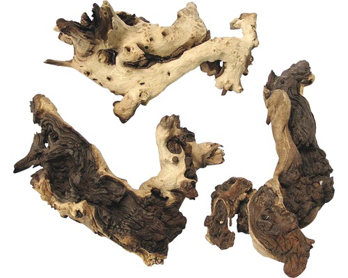 Tri kusy koreňového dreva pre akvária