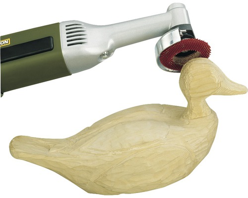 Uhlová brúska Proxxon používaná na drevenej kačici