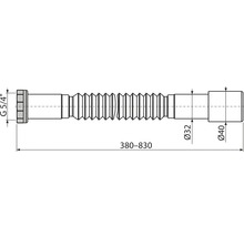 Flexi pripojenie Alcadrain 103 H 5/4"x40x32 mm kov-thumb-1