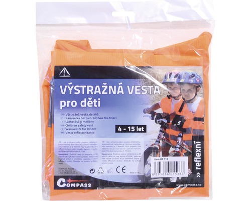 Oranžová výstražná vesta pre deti v balení