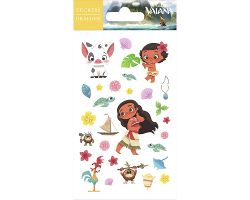 Hárok nálepiek Vaiana s motívmi z filmu