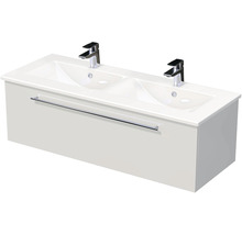 Skrinka pod umývadlo s dvojitým umývadlom a dvoma kohútikmi