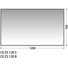 Zrkadlo do kúpeľne Intedoor Centino čierne 120x70 cm CE ZS 120 B