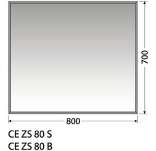 Zrkadlo do kúpeľne Intedoor Centino čierne 80x70 cm CE ZS 80 B