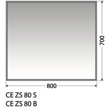 Zrkadlo do kúpeľne Intedoor Centino strieborné 80x70 cm CE ZS 80 S-thumb-0