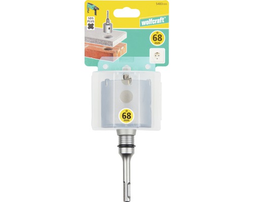 Wolfcraft dierovacia píla s upínaním SDS Plus, priemer 68 milimetrov, na vŕtanie do kameňa a muriva