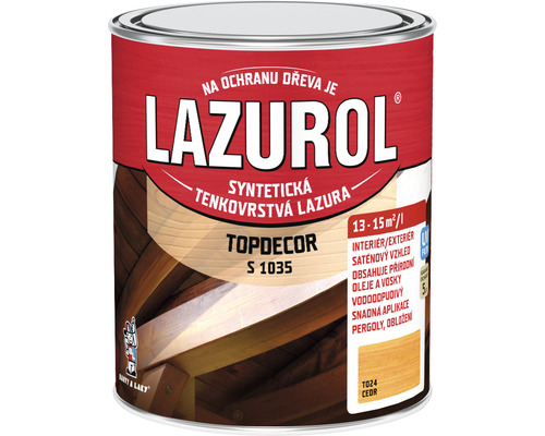 Lazúra na drevo Lazurol Topdecor S1035 T24 céder 0,75 l Lazurol Topdecor lazúra na drevo v kovovom vedre