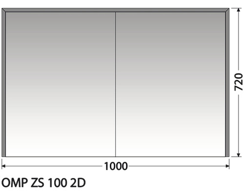 Zrkadlová skrinka Intedoor OMP ZS 100-0