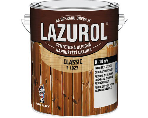 Lazúra na drevo Lazurol Classic S1023 020 gaštan 2,5 l Lazurol olej na ochranu dreva plechovka