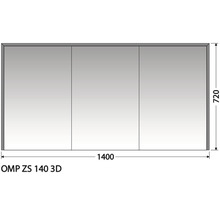 Zrkadlová skrinka Intedoor OMP ZS 140 3D-thumb-0