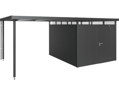 Kovový prístrešok pre auto s kôlňou na uskladnenie vozidiel a náradia