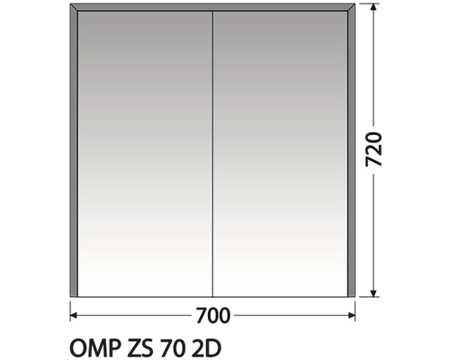Zrkadlová skrinka Intedoor OMP ZS 70