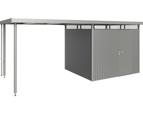 Kôlňa na náradie s prístreškom z kovu