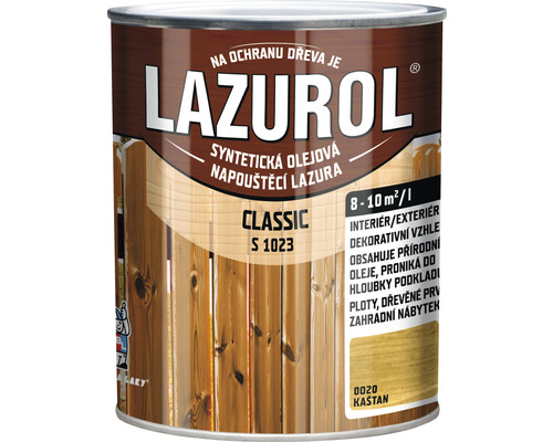 Lazúra na drevo Lazurol Classic S1023 gaštan 0,75 l Lazurol lazúra na drevo na ochranu dreva