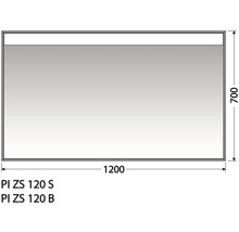 Zrkadlo do kúpeľne Intedoor Pineto strieborné 120x70 cm PI ZS 120 S