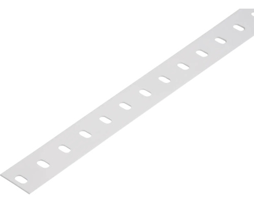 Plochá tyč Conceptor perforovaná biela 35x1 mm, 1m