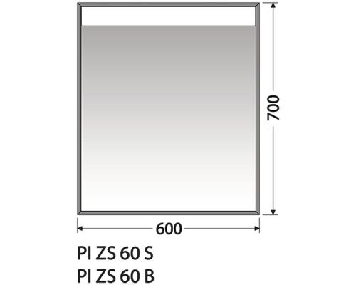 Zrkadlo do kúpeľne Intedoor Landau čierne 60x70 cm PI ZS 60 B