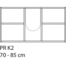 Nákres skrinky pod umývadlo PR K2, šírka 70 až 85 cm