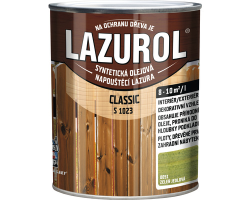 Lazúra na drevo Lazurol Classic S1023 zelená jedľová 0,75 l Lazurol lazúra na ochranu dreva plechovka