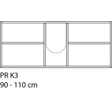Skrinka pod umývadlo s výrezom pre sifón, šírka 90 až 110 centimetrov