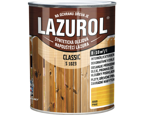 Lazúra na drevo Lazurol Classic S1023 pínia 0,75 l
